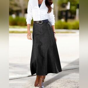 Elegant Black A-Line Skirt